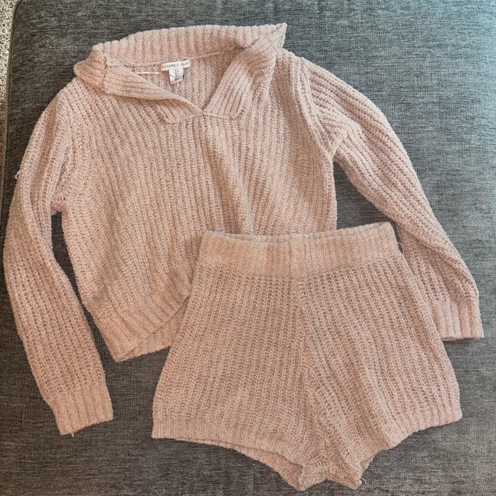 Sincerely Jules cozy brown two piece pajama set
